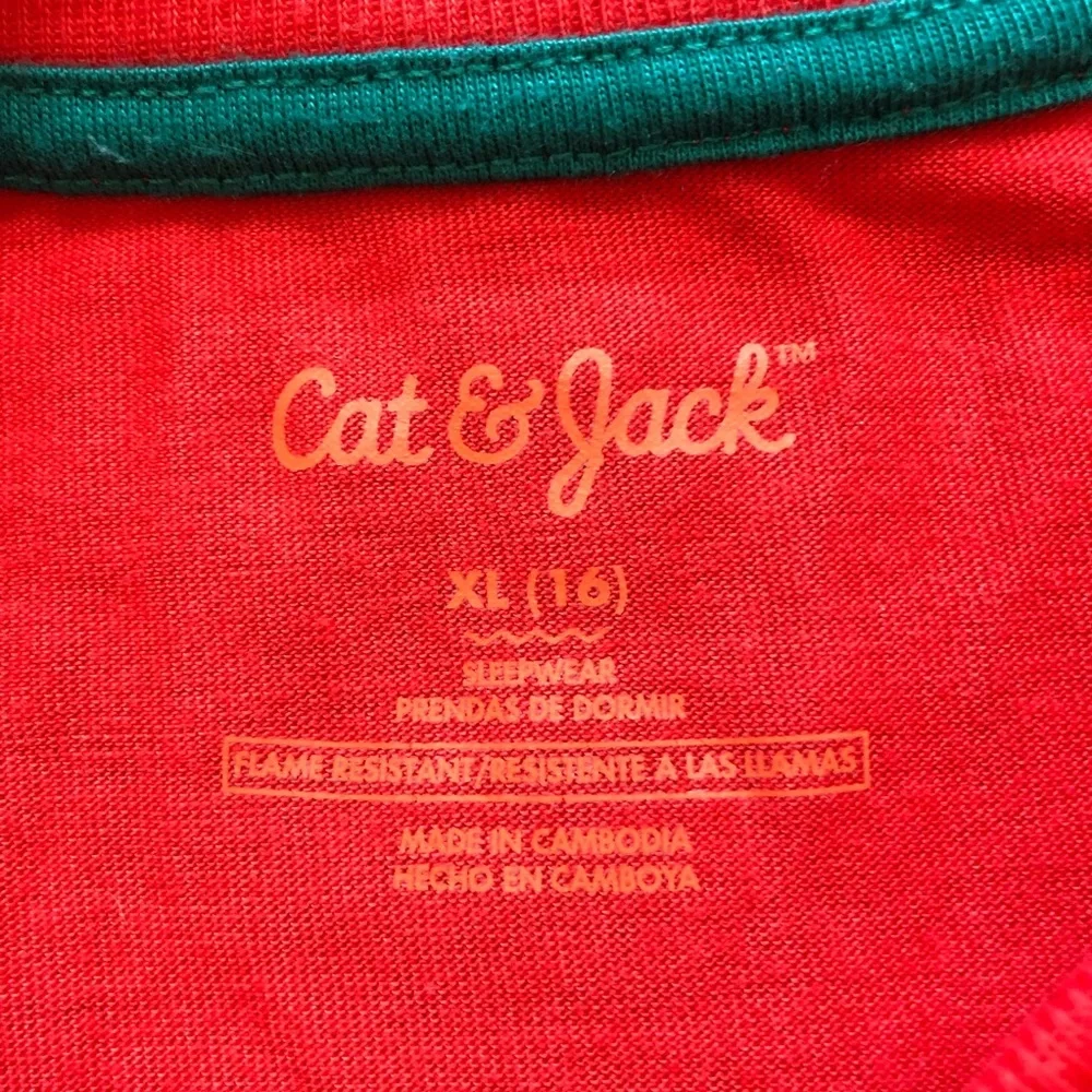 Cat & Jack Shirt Kids Size XL 16 Happy Christmas Long Sleeve